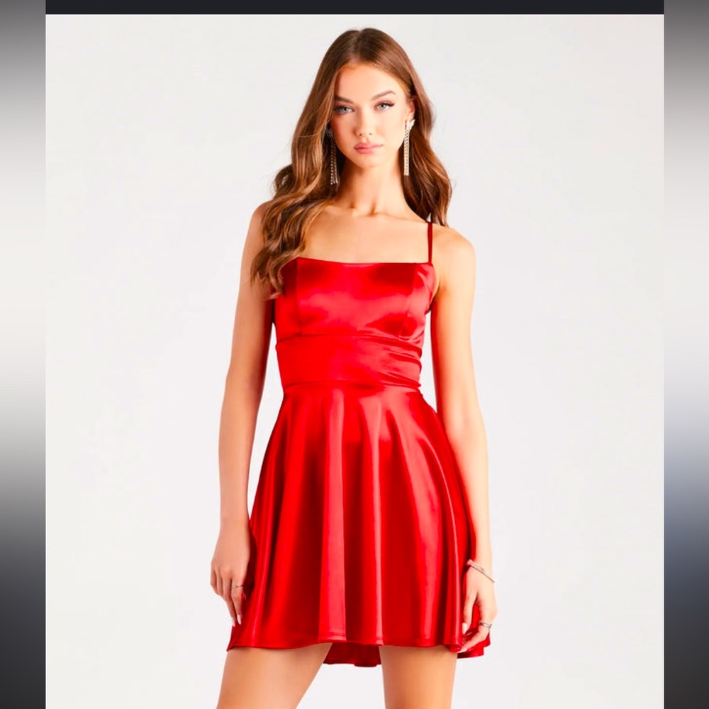Windsor Red Satin short dress